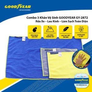 Combo 3 Khăn Vệ Sinh Chuyên Dụng GOODYEAR GY-2872 Rửa Xe Lau Kính Lau Sạch Toàn Diện