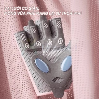 Găng Tay Tập Gym Yoga, Đạp Xe Chất Liệu Thoáng Khí Đệm Silicon Chống Chai Chống Trượt AL122