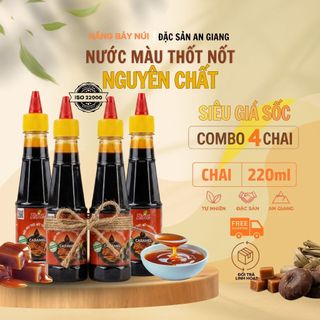 04 Chai Nước Màu Thốt Nốt Nguyên Chất 220ml