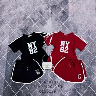 Bộ thể thao NY 82 phối viền dành cho bé gái 9-44kg.(H02)