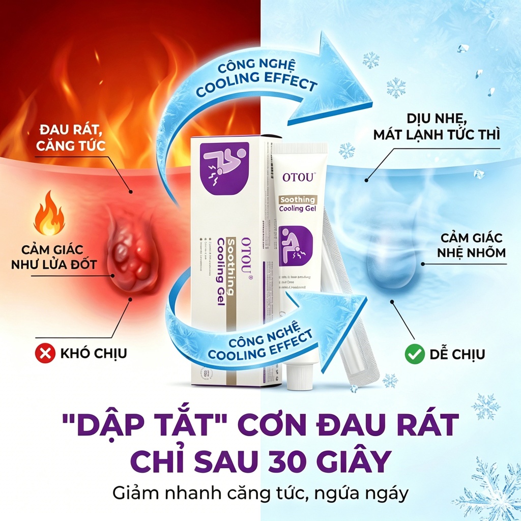 OTOU Soothing Cooling Gel Gel Thảo Dược Làm Mát Nhanh Chăm Sóc Vùng Da Nhạy Cảm Dịu Nhẹ 20g
