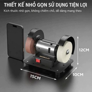 Máy Mài 2 Đá Đa Năng Mini - Mài Dao Kéo & Đánh Bóng, Mài Nhanh Sắc, Bén Động Cơ Mạnh Mẽ, An Toàn