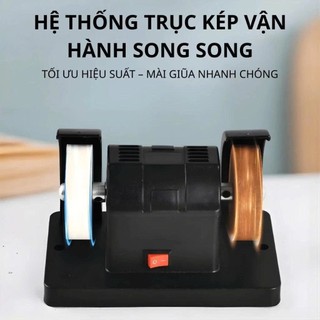 Máy Mài 2 Đá Đa Năng Mini - Mài Dao Kéo & Đánh Bóng, Mài Nhanh Sắc, Bén Động Cơ Mạnh Mẽ, An Toàn
