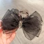 ẹp tóc càng cua cao cấp NV10 nơ voan kính organza xếp lớp đính cụm pha lê lấp lánh sang trọng kiểu dáng tiểu thư