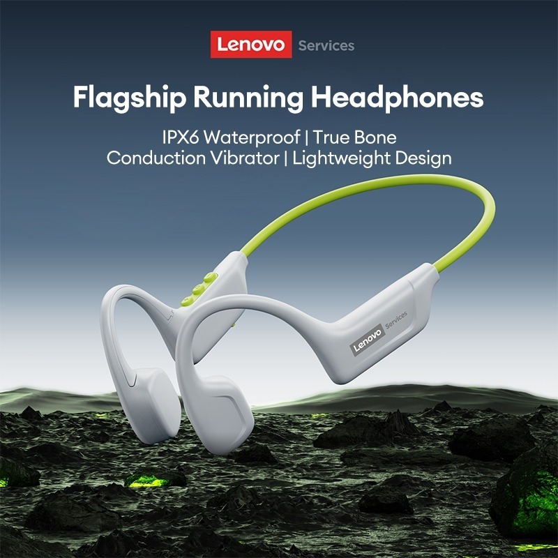 Tai nghe Lenovo S102 Bluetooth 5.3 dẫn truyền xương - Chống nước IPX6 siêu bền, pin 10H thoải mái chạy bộ bơi lội | BigBuy360 - bigbuy360.vn