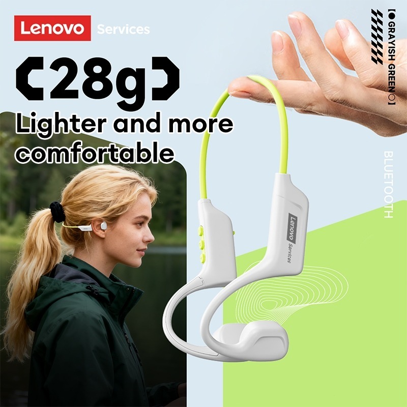 Tai nghe Lenovo S102 Bluetooth 5.3 dẫn truyền xương - Chống nước IPX6 siêu bền, pin 10H thoải mái chạy bộ bơi lội | BigBuy360 - bigbuy360.vn