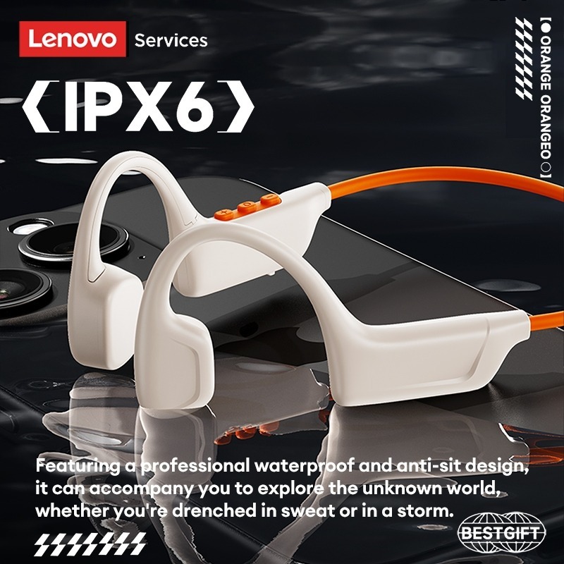 Tai nghe Lenovo S102 Bluetooth 5.3 dẫn truyền xương - Chống nước IPX6 siêu bền, pin 10H thoải mái chạy bộ bơi lội | BigBuy360 - bigbuy360.vn