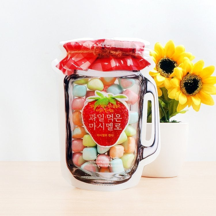 Kẹo Marshmallow Thả Đá Giòn Nhân Mứt Trái Cây Hàn Quốc 70G - Vị Ngọt Chua, Túi Zipper Tiện Lợi [DA15]