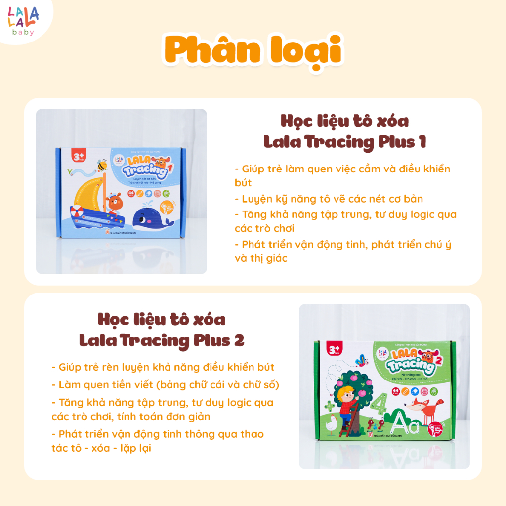 Sách tập viết tô xóa thông minh Lalala baby Đồ chơi tô xóa Lala Tracing hỗ trợ bé học tập