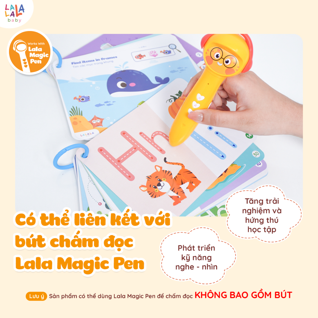 Sách tập viết tô xóa thông minh Lalala baby Đồ chơi tô xóa Lala Tracing hỗ trợ bé học tập