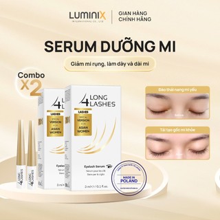 Combo 2 Serum Dưỡng Mi LONG4LASHES White (3ml x 2) - Tinh Chất Giảm Gãy Rụng, Hỗ Trợ Dài Và Dày Mi Chính Hãng Ba Lan