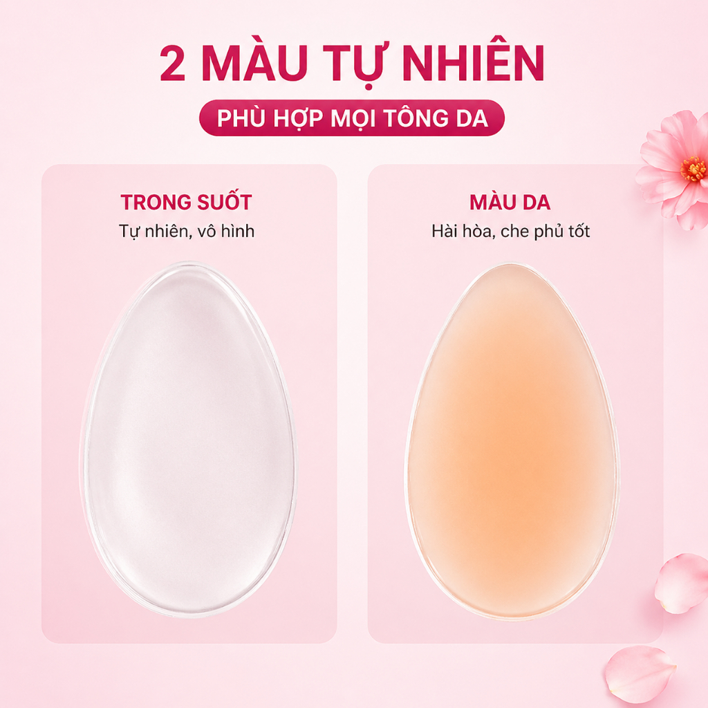Đệm Silicone Vùng Bikini Che Rãnh Vùng Kín Chống Lộ Sử Dụng Được Nhiều Lần Cao Cấp Eva Nipples - H111