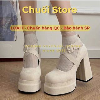 Giày cao gót nữ da PU tổng hợp dệt vải đế cao su nhẹ nhàng tinh tế thanh lịch nữ tính