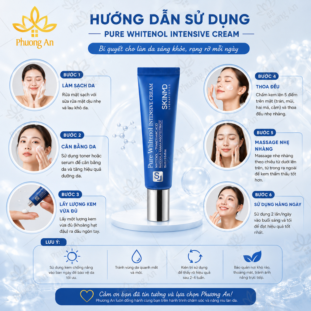 Kem Dưỡng SkinMD Pure Whitenol Intensive Cream 15ml Trắng Sáng Giảm Nám Chống Lão Hoá Và Tái Tạo Da