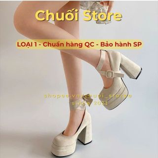 Giày cao gót nữ da PU tổng hợp dệt vải đế cao su nhẹ nhàng tinh tế thanh lịch nữ tính