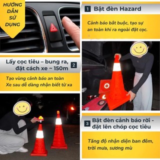 Cọc Tiêu Giao Thông Phản Quang Gấp Gọn  – Cảnh Báo Dừng Xe, Phân Luồng - An Toàn Đường Bộ, Công Trường