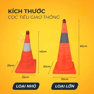 Cọc Tiêu Giao Thông Phản Quang Gấp Gọn  – Cảnh Báo Dừng Xe, Phân Luồng - An Toàn Đường Bộ, Công Trường