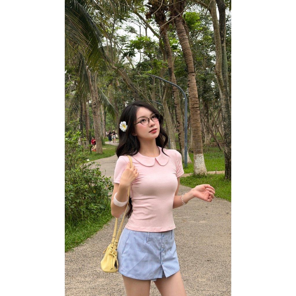 Áo Thun Cổ Sen CASUAL DAY Tay Ngắn Dáng Ôm,Vải Cotton Lạnh Mềm Mịn Co Giãn 4 chiều, Thoáng Mát - S6
