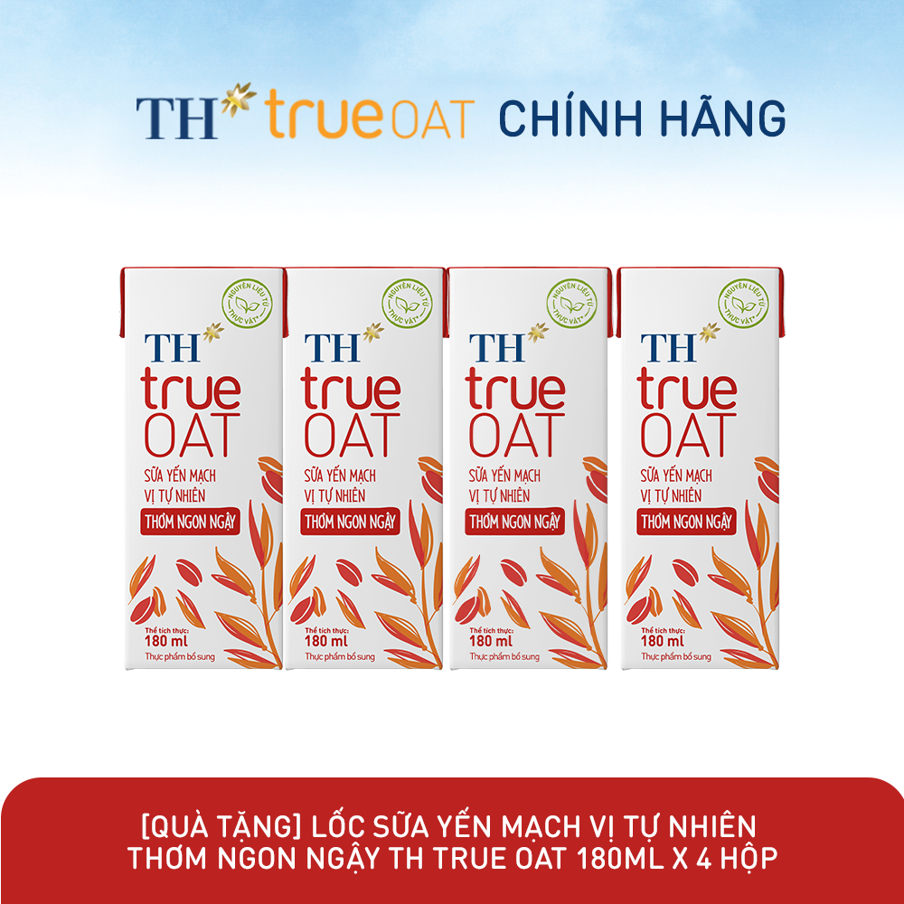 [Hàng tặng không bán] Lốc Sữa Yến mạch vị Tự nhiên Thơm Ngon Ngậy TH True Oat 180ml x 4 hộp