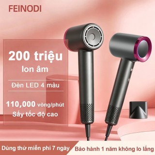 Máy sấy tóc ion âm, điều khiển gió nóng và lạnh, chăm sóc tóc nhanh chóng, 3 chế độ sấy, bao gồm đầu tạo kiểu, bảo hành