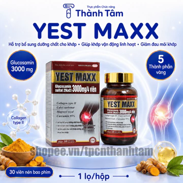 ( Đỏ ) Viên uống YEST MAXX bổ sung glucosamine, hỗ trợ xương khớp - Hộp 30 viên