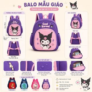 Balo Mầm Non Cho Bé Trai Bé Gái 1-5 HAZIN STYLE, Chống Thấm Nước Siêu Nhẹ Đi Học Mẫu Giáo, Hoạt Hình Dễ Thương