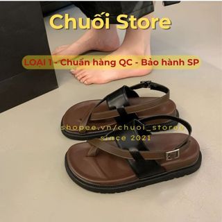 Dép quai hậu nữ da PU tổng hợp dệt vải đế cao su cá tính đơn giản êm ái thoải mái