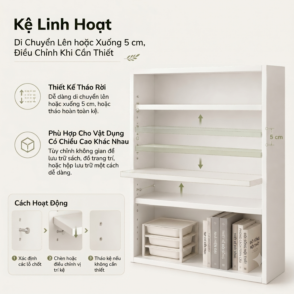 ALOVE Kệ để đồ để bàn có thể điều chỉnh nhiều tầng thiết kế tối giản ván dày chắc chắn | BigBuy360 - bigbuy360.vn