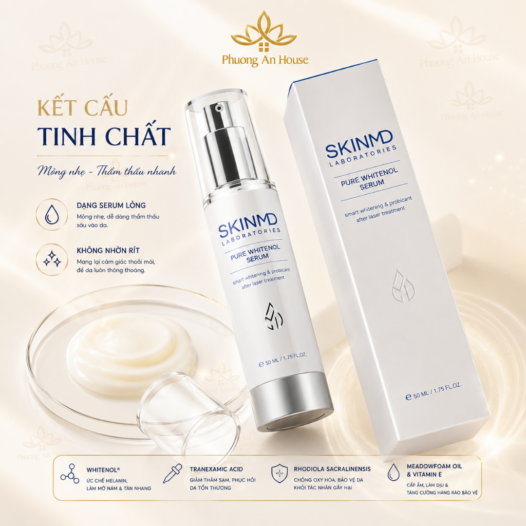 SkinMD Pure Whitenol Serum Giảm Thâm Nám Sạm Tàn Nhang 50ml