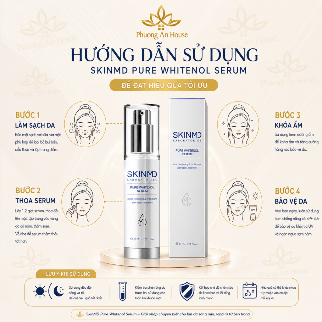 SkinMD Pure Whitenol Serum Giảm Thâm Nám Sạm Tàn Nhang 50ml