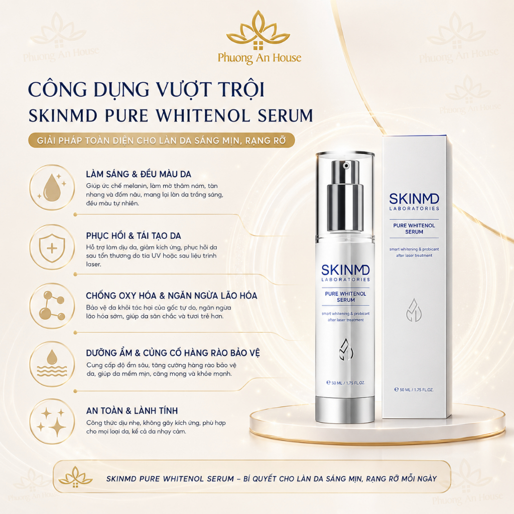 SkinMD Pure Whitenol Serum Giảm Thâm Nám Sạm Tàn Nhang 50ml