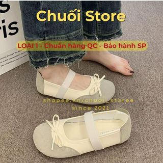 Giày bệt nữ da PU tổng hợp dệt vải đế cao su nhẹ nhàng tinh tế mềm mại dễ mang