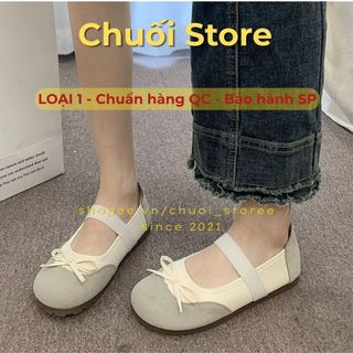 Giày bệt nữ da PU tổng hợp dệt vải đế cao su nhẹ nhàng tinh tế mềm mại dễ mang