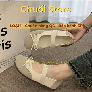 Giày bệt nữ da PU tổng hợp dệt vải đế cao su nhẹ nhàng tinh tế mềm mại dễ mang