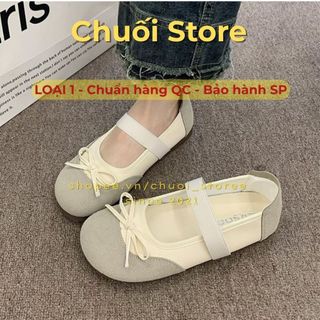 Giày bệt nữ da PU tổng hợp dệt vải đế cao su êm chân mềm mại tinh tế nữ tính