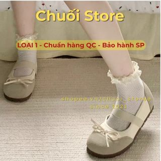 Giày bệt nữ da PU tổng hợp dệt vải đế cao su nhẹ nhàng tinh tế mềm mại dễ mang