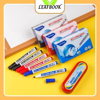 LEAFBOOK Bút Lông Bảng Thiên Long WB-03 – Mực Xanh/Đỏ/Đen, Viết Êm, Dễ Xóa, Có Thể Bơm Mực Tái Sử Dụng