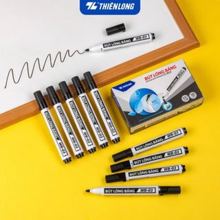 LEAFBOOK Bút Lông Bảng Thiên Long WB-03 – Mực Xanh/Đỏ/Đen, Viết Êm, Dễ Xóa, Có Thể Bơm Mực Tái Sử Dụng