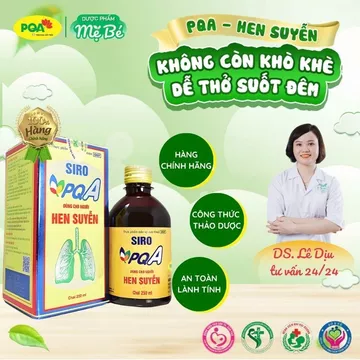 Siro Hen Suyễn PQA Thảo Dược Giúp Giảm Ho Đờm, Khó Thở, Ho Lâu Ngày, Hen Phế Quản Hộp 125ml, 250ml