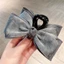 Kẹp tóc càng cua cao cấp NV04 nơ vải lụa satin thắt nút đính đá pha lê ánh kim sang trọng kiểu dáng basic