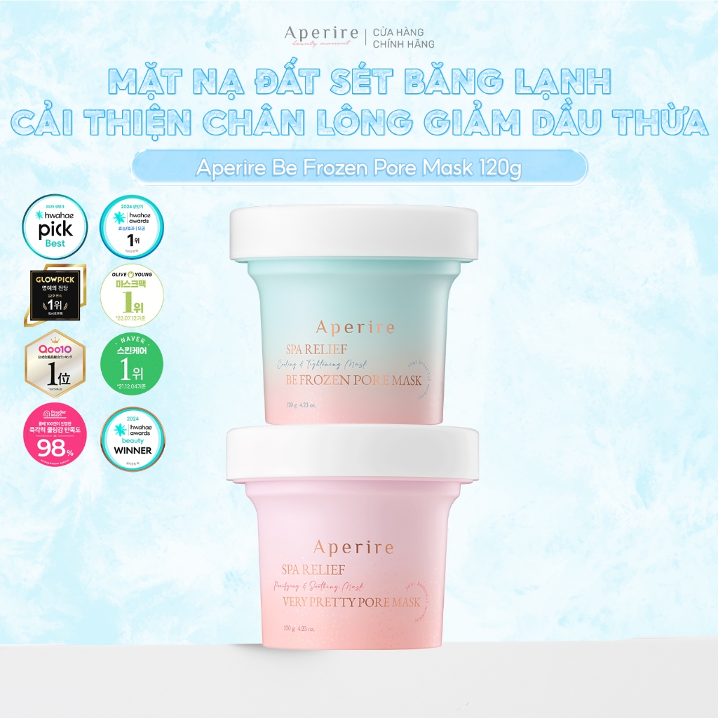 Mặt Nạ Đất Sét Loại Bỏ Dầu Nhờn, Thu Nhỏ Lỗ Chân Lông, Làm Dịu Da Aperire Spa Relief Pore Mask 120g