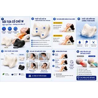 Gối Massage Cổ Công Thái Học Hỗ Trợ Kéo Giãn Cổ Vai Gáy, Gối Thư Giãn Cơ Giảm Đau Mỏi Khi Ngồi Lâu