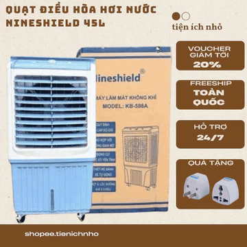Quạt Điều Hoà Hơi Nước 45L NINESHIELD, Quạt Hơi Nước Phun Sương Tạo Ẩm Tự Động Chính Hãng- Bảo Hành 12 Tháng