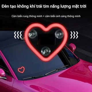 LED Cửa Sổ Ô Tô Đèn Môi Trường Xung Quanh Năng Lượng Mặt Trời Dây Phát Sáng Miễn Phí Trái Tim Bầu Không Khí Đèn