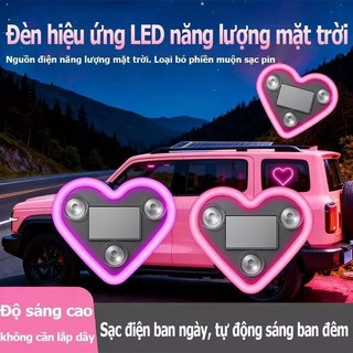 LED Cửa Sổ Ô Tô Đèn Môi Trường Xung Quanh Năng Lượng Mặt Trời Dây Phát Sáng Miễn Phí Trái Tim Bầu Không Khí Đèn