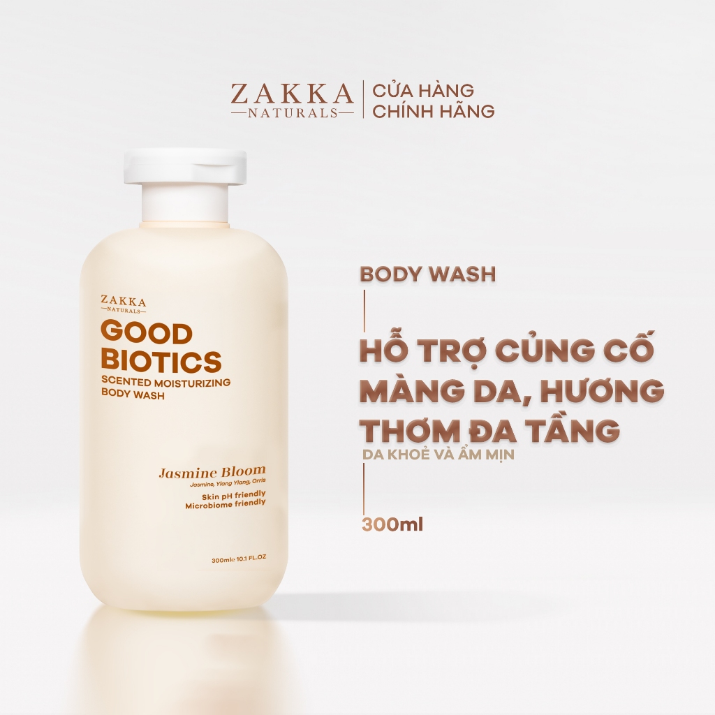 [Jasmine Bloom] Sữa Tắm Lợi Khuẩn Hương Nước Hoa Good Biotics Scented Moisturizing Body Wash Zakka Naturals 300ml