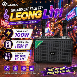 Loa Di Động Karaoke Bluetooth Leong L111, Bass 20cm Công Suất Đầu Ra 100W, Mang Lại Hiệu Suất Âm Thanh Vượt Trội