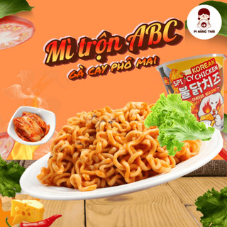 Mì ly phô mai gà cay ABC Hàn Quốc 80g – Mì trộn ăn liền sợi to dai ngon Pi Hàng Thái