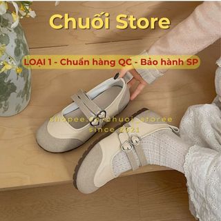 Giày bệt nữ da PU tổng hợp dệt vải đế cao su êm chân thoải mái dễ thương nhẹ nhàng