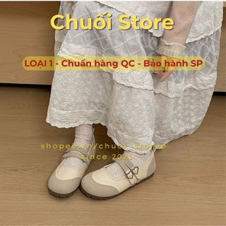 Giày bệt nữ da PU tổng hợp dệt vải đế cao su êm chân thoải mái dễ thương nhẹ nhàng